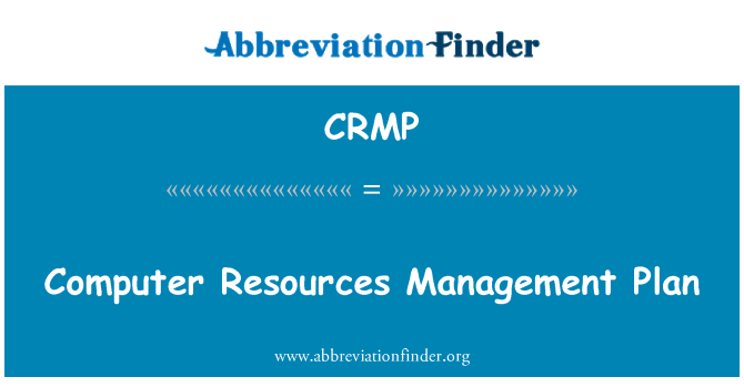 CRMP: Tietokoneen resursseja hoitosuunnitelma