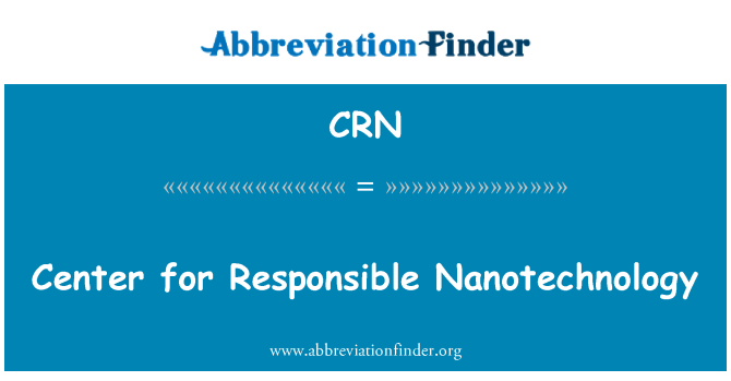 CRN: Center za odgovorno nanotehnologije