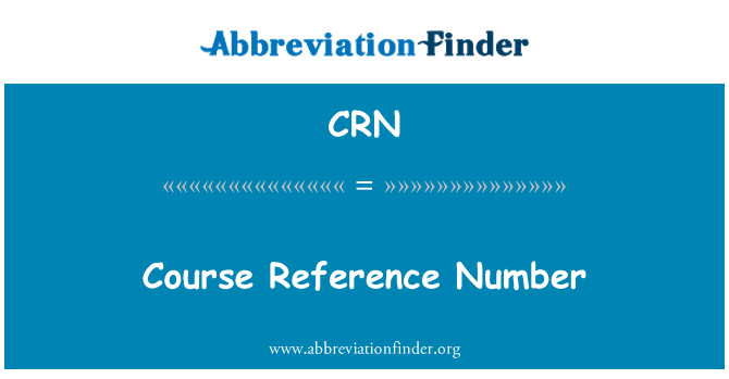 CRN: Numer referencyjny kurs