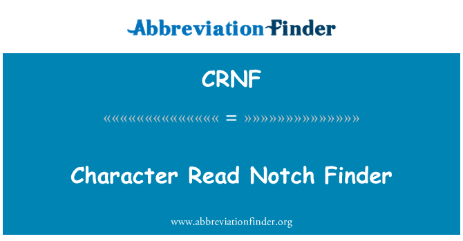 CRNF: Carácter leer muesca Finder