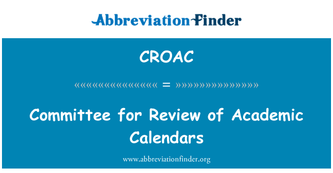 CROAC: Comissió de revisió de calendaris acadèmics