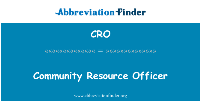 CRO: Офицер ресурсов сообщества