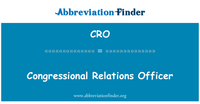 CRO: Congres Relations Officer