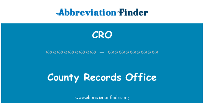 CRO: County Records Office