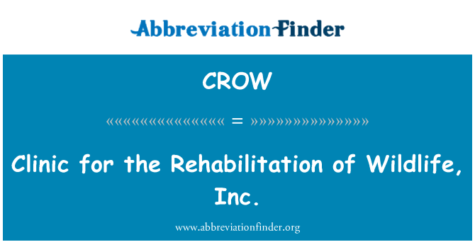 CROW: Clinic for the Rehabilitation of Wildlife, Inc.