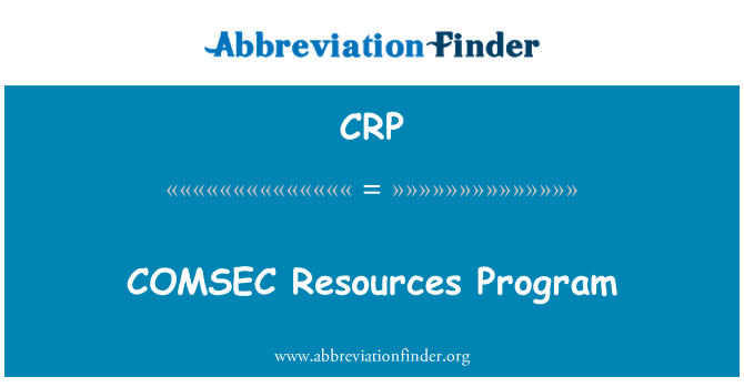 CRP: Programme de ressources COMSEC