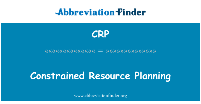 CRP: برنامه ریزی منابع محدود