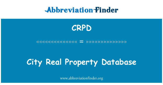 CRPD: Città reale proprietà Database