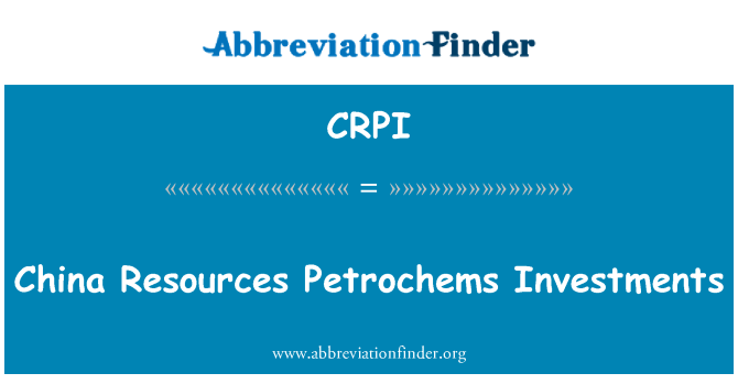 CRPI: China middelen Petrochems investeringen