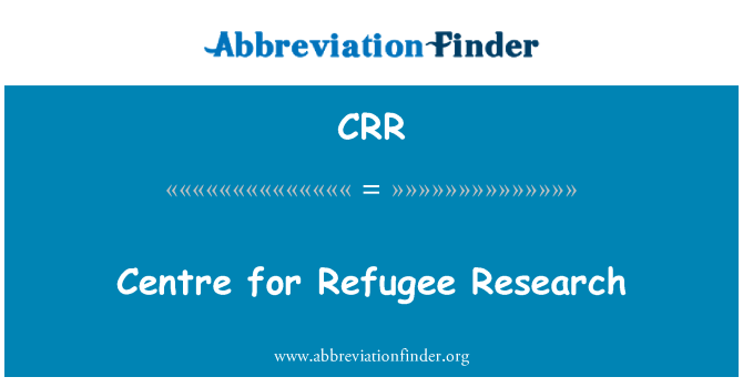 CRR: مرکز تحقیقات پناهنده