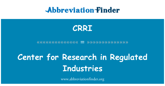 CRRI: Canolfan ar gyfer ymchwil mewn diwydiannau rheoledig