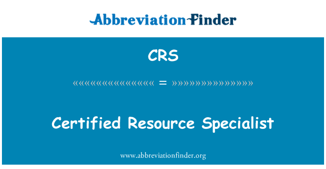 CRS: Certificeret Resource Specialist