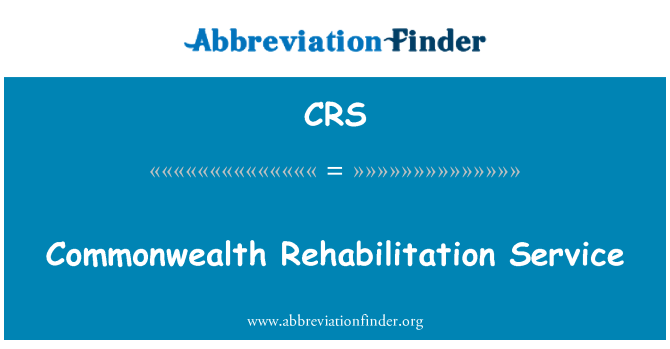 CRS: Commonwealth rehabilitasyon hizmeti