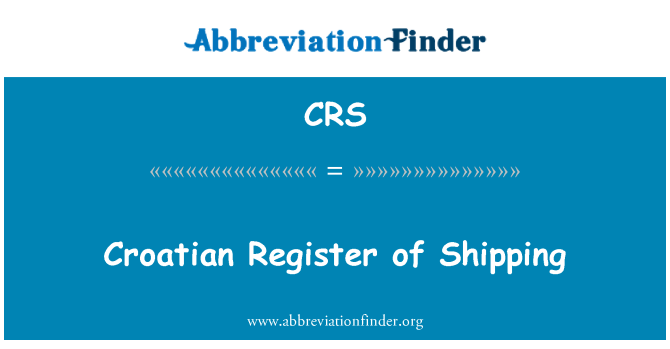 CRS: کروشیائی رجسٹر شپنگ کی