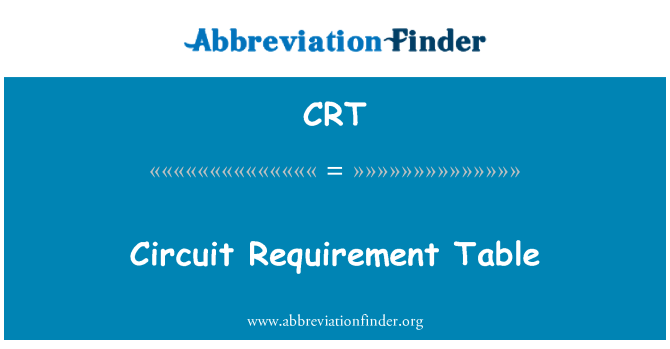 CRT: ตารางวงจรความต้อง
