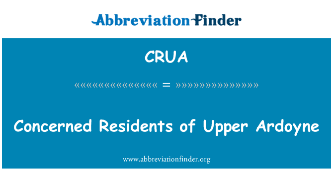 CRUA: Concerned Residents of Upper Ardoyne