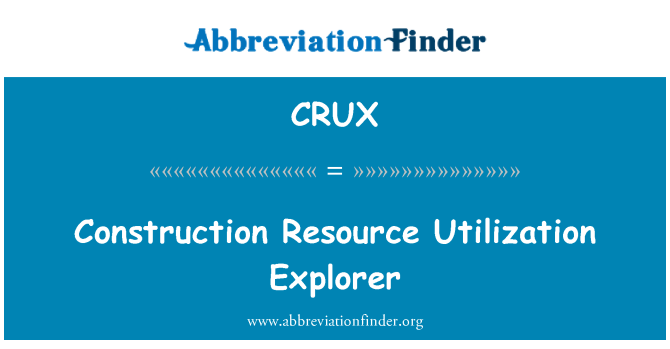 CRUX: بناء الموارد استخدام مستكشف