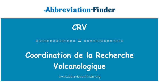 CRV: Penyelarasan la de Recherche Volcanologique