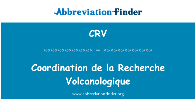 CRV: Koordinációs de la Recherche Volcanologique