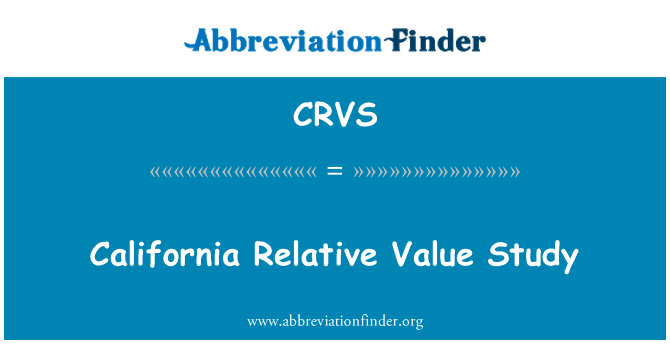 CRVS: 加州的相对价值研究