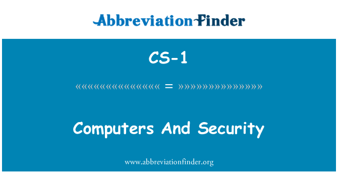 CS-1: رایانه ها و امنیت