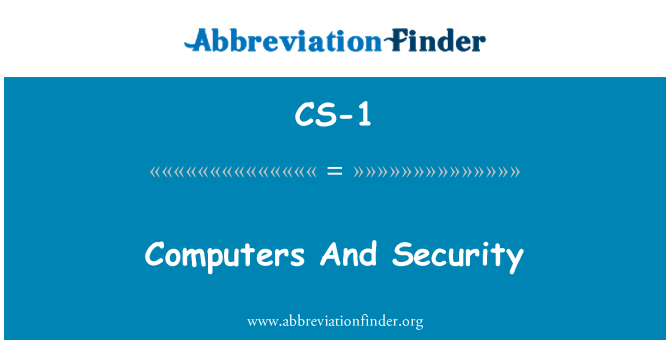 CS-1: Računala i sigurnost