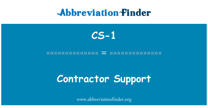 CS-1: Contractor Support