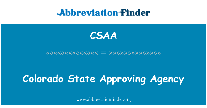 CSAA: Colorado státní agentura pro schvalování