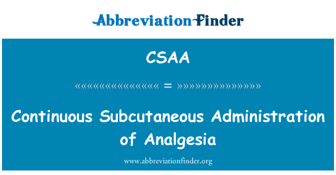 CSAA: Kontinuální podkožní podání analgezie