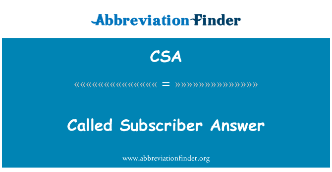 CSA: Subscriptor anomenat resposta