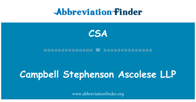 CSA: Campbell Stephenson Ascolese LLP