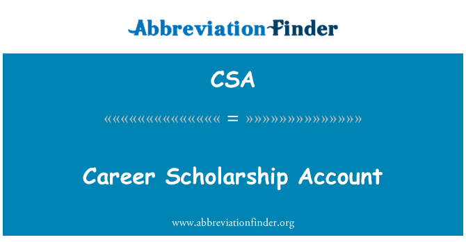 CSA: Kariéra stipendijní účet