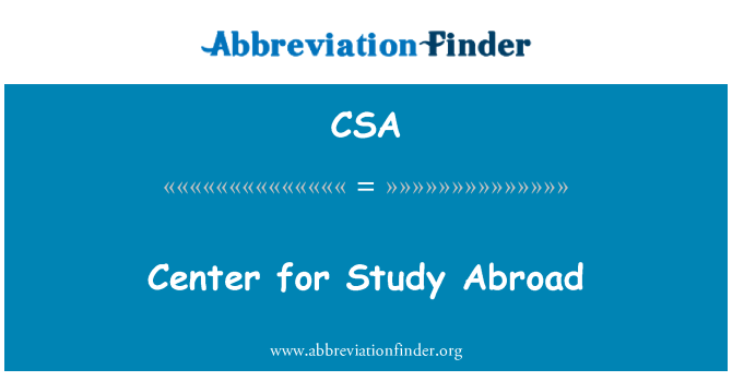 CSA: Centro para el estudio en el extranjero