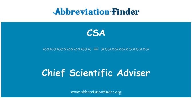 CSA: Jefe asesor científico