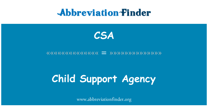 CSA: Dieťa podporu agentúry