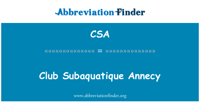 CSA: Klabb Subaquatique Annecy