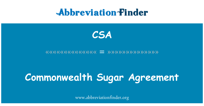 CSA: Acord de sucre Commonwealth