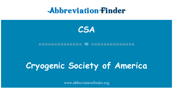 CSA: Kryogene Society of America