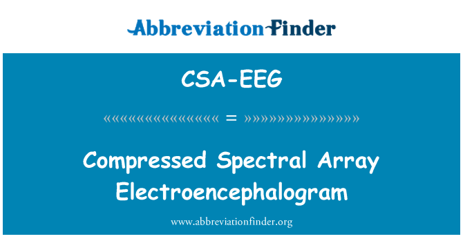 CSA-EEG: Komprimierte spektrale Array Elektroenzephalogramm
