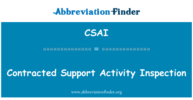 CSAI: حمایت رکھی سرگرمی کا معائنہ