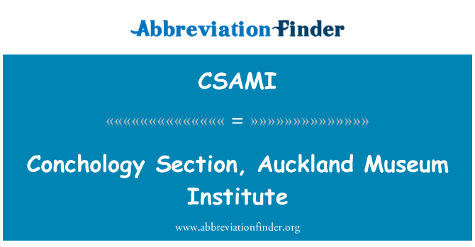 CSAMI: Section de conchyliologie, Auckland Museum Institute