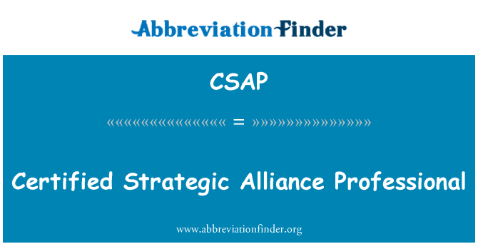 CSAP: Certified Professional strategickej aliancie