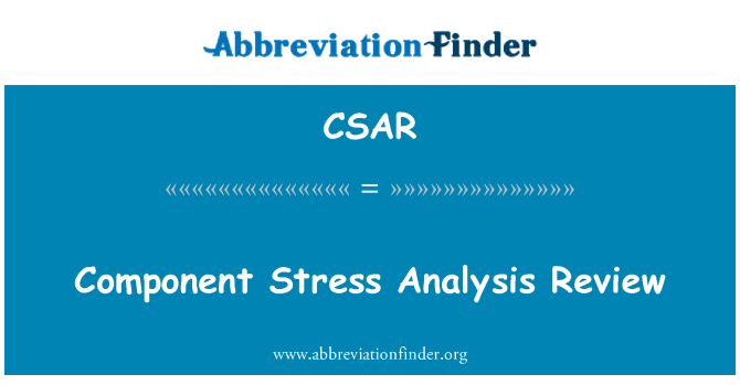 CSAR: Komponen tekanan analisis kajian