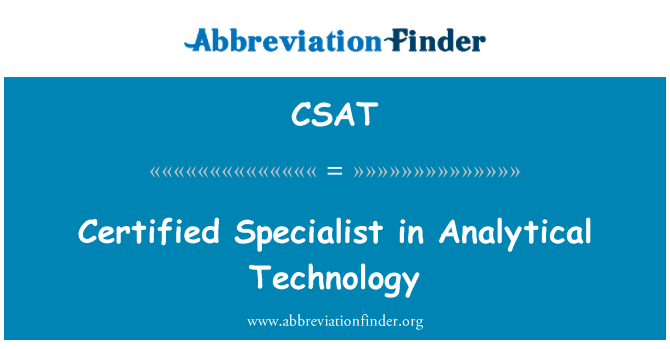 CSAT: Certifikovaný specialista v analytické technologie