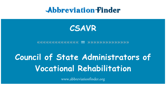 CSAVR: کونسل کے پیشہ ورانہ بحالی کا ریاستی منتظمین