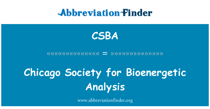 CSBA: Chicago-Gesellschaft für bioenergetische Analyse