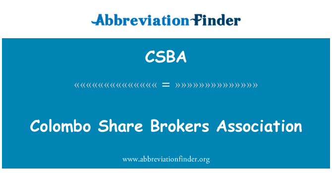 CSBA: Colombo Share Brokers Association