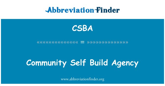 CSBA: Communautair bureau voor Self Build