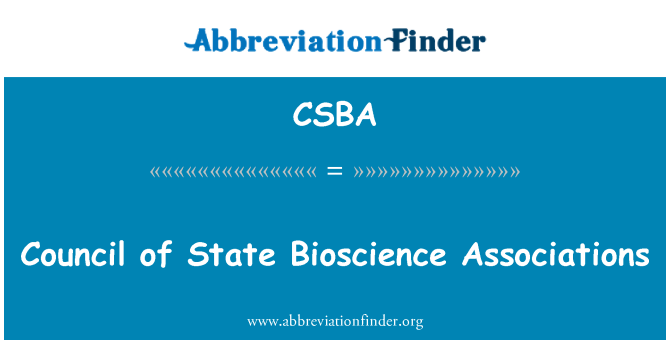CSBA: Devlet Bioscience dernekleri Konseyi
