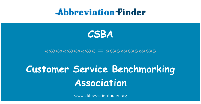 CSBA: Customer Service Benchmarking Association